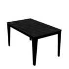 Decorotika Bud 140 Cm Dining Table For 4 People - Black Marble Effect And Black