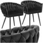 Tectake Astano Dining Chair Black Set Of 2