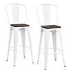 Luxor 30" Metal Bar Stool (2Pk) White