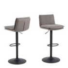 Furniture To Go Flynn Swivel Bar Stool With Height Adjustable Function In Light Grey-brown.