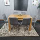 Kosy Koala Dining Table And 6 Chairs With Bench Oak Effect Wood 6 Grey Velvet Chairs