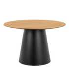 Furniture To Go Soli Round Dining Table In Oak/Black 120X75cm