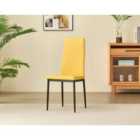Emily Leather Comfort Dining Chairs Mustard Set Of 4