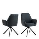 Furniture To Go Glenda Dining Chair With Armrest And Swivel Function In Grey