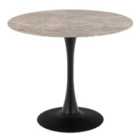 Furniture To Go Malta Ceramic Round Dining Table Brown/Black 90X75 cm