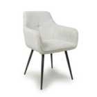 2 X Denver Corduroy White Dining Chairs