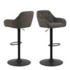 Furniture To Go Brooke Swivel Bar Stool With Height Adjustable Function In Taupe Set Of 2