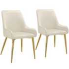 Tectake Avane Dining Chair Beige Set Of 2