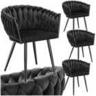 Tectake Astano Dining Chair Black Set Of 4