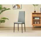 Emily Leather Comfort Dining Chairs Grey Set Of 4