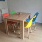 Kosy Koala Dining Table And 4 Chairs Oak Effect Wood 4 Colourful Plastic Leather Chairs Dining
