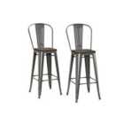 Luxor 30" Metal Bar Stool (2Pk) Gun Metal