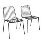 Caden Wire Dining Chair Black 2Pk