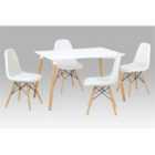 Heartlands Furniture Emery Pu Chairs With Solid Beech Legs White - Set Of 4