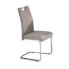 Heartlands Furniture Knightsbridge Fabric Chairs Chrome & Taupe - Set Of 2
