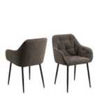 Furniture To Go Brooke Dining Chair With Armrest In Taupe Set Of 2