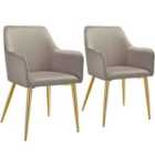 Tectake Avane Dining Chair Taupe Set Of 2