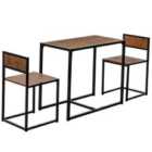 Harbour Housewares 2 Seater Compact Dining Set - Brown/Black