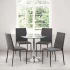 Julian Bowen Set Of 4 Jazz Fabric Chairs Slate Grey