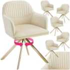 Tectake Lona Armchair Cream And Gold Set Of 6