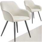 Tectake Marilyn Dining Chair Cream And Black Set Of 2