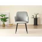 Charlotte Velvet Comfort Dining Chairs Grey Set Of 2