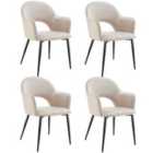 Tectake Sachel Dining Chair Cream Set Of 4