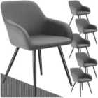 Tectake Marilyn Dining Chair Grey And Black Set Of 6