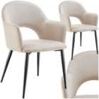 Tectake Sachel Dining Chair Cream Set Of 2