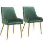 Tectake Avane Dining Chair Green Set Of 2