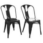 Finn Metal Dining Chair Black 2Pk