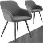 Tectake Marilyn Dining Chair Grey And Black Set Of 2