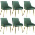 Tectake Avane Dining Chair Green Set Of 6