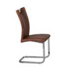 Heartlands Furniture Vienna Pu Chrome Chairs Antique Brown - Set Of 2