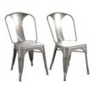 Finn Metal Dining Chair Gunmetal Grey 2Pk