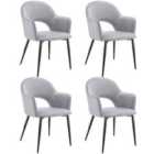 Tectake Sachel Dining Chair Light Grey Set Of 4