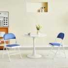 MCC Set Of 2 Padded Folding Metal Frame Dining Chairs Blue