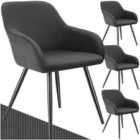 Tectake Marilyn Dining Chair Anthracite And Black Set Of 4