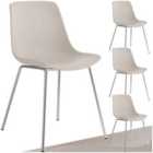 Tectake Mave Dining Chair Taupe And Chrome Set Of 4
