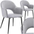 Tectake Sachel Dining Chair Light Grey Set Of 2