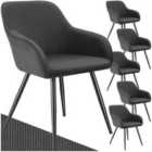 Tectake Marilyn Dining Chair Anthracite And Black Set Of 6