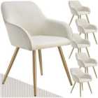 Tectake Marilyn Dining Chair Cream And Gold Set Of 6