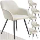 Tectake Marilyn Dining Chair Cream And Black Set Of 6