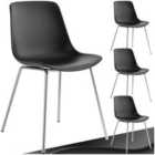 Tectake Mave Dining Chair Black And Chrome Set Of 4