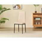 Emily Leather Comfort Dining Chairs Champagne Set Of 4