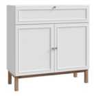 Furniture To Go Wensley 2 Door 1 Drawer Console In Light Grey And Oak