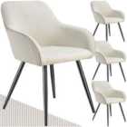 Tectake Marilyn Dining Chair Cream And Black Set Of 4