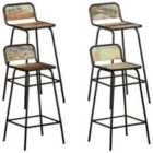 vidaXL Bar Chairs 4 pcs Solid Reclaimed Wood
