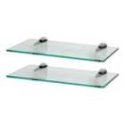 Harbour Housewares Floating Glass Wall Shelves - 40Cm - Pack Of 2