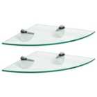 Harbour Housewares Floating Glass Corner Shelves - 30Cm - Pack Of 2